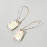 Emerald Cut Stone Dangle Evening Earrings - Madeline Love - Flyclothing LLC
