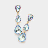 Teardrop Stone Link Dropdown Evening Earrings - Madeline Love - Flyclothing LLC