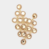 Round Stone Cluster Vine Dangle Evening Earrings - Madeline Love - Flyclothing LLC