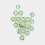 Round Stone Cluster Vine Dangle Evening Earrings - Madeline Love - Flyclothing LLC