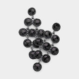 Round Stone Cluster Vine Dangle Evening Earrings - Madeline Love - Flyclothing LLC