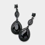Glass Crystal Teardrop Evening Earrings - Madeline Love - Flyclothing LLC