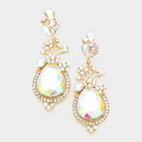 Glass crystal teardrop vine earrings - Madeline Love - Flyclothing LLC