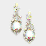 Glass crystal teardrop vine earrings - Madeline Love - Flyclothing LLC