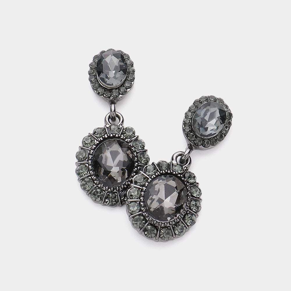 Crystal Rhinestone Drop Evening Earrings - Madeline Love - Flyclothing LLC