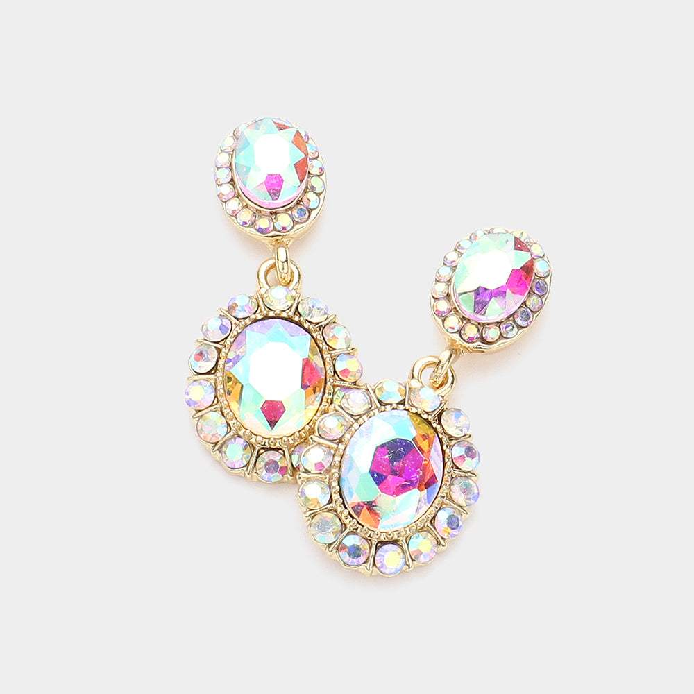 Crystal Rhinestone Drop Evening Earrings - Madeline Love - Flyclothing LLC