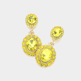 Crystal Rhinestone Drop Evening Earrings - Madeline Love - Flyclothing LLC