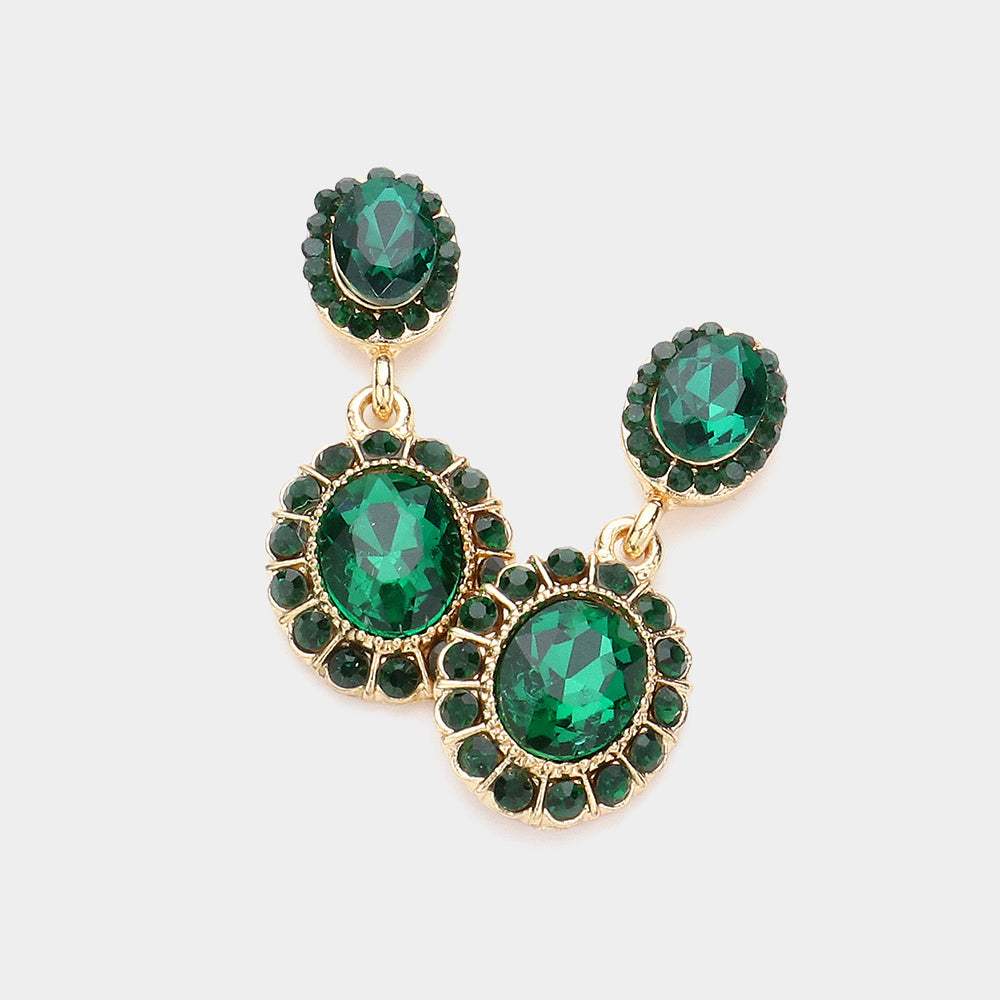 Crystal Rhinestone Drop Evening Earrings - Madeline Love - Flyclothing LLC