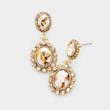 Crystal Rhinestone Drop Evening Earrings - Madeline Love - Flyclothing LLC