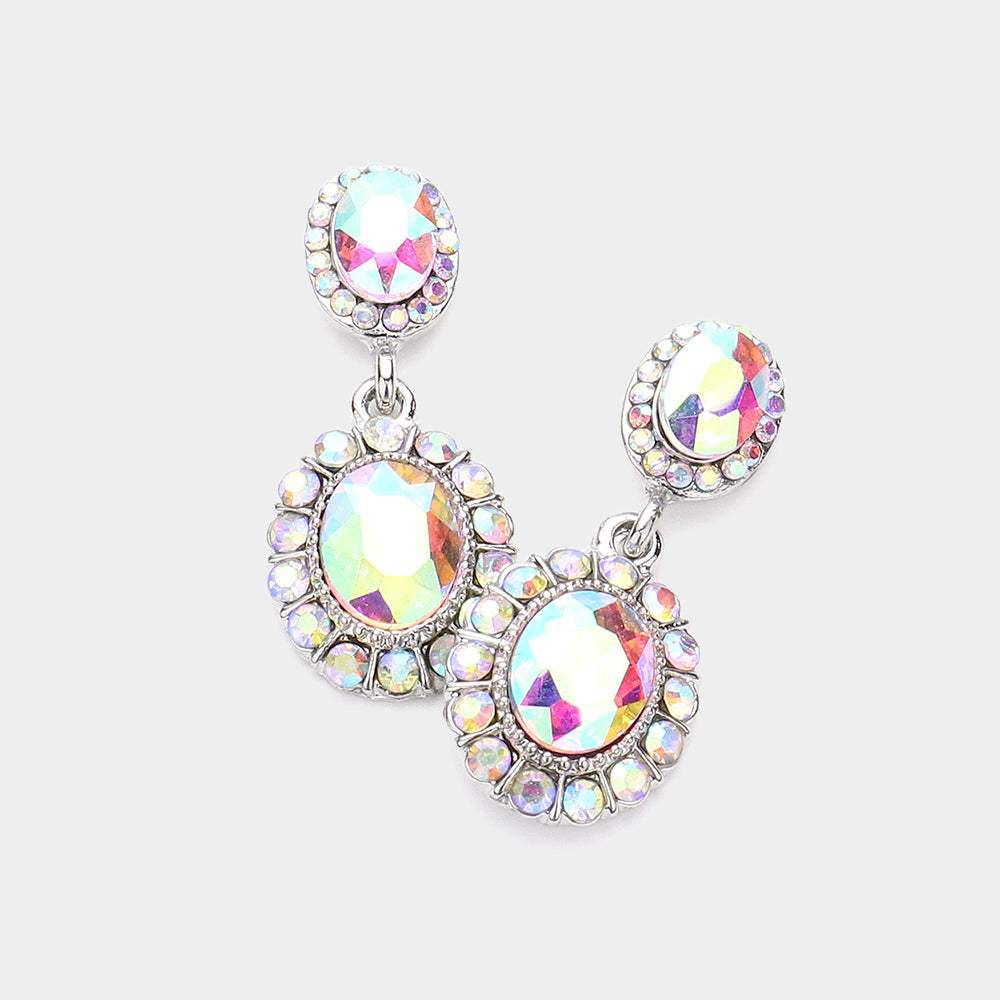 Crystal Rhinestone Drop Evening Earrings - Madeline Love - Flyclothing LLC