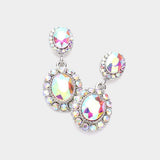 Crystal Rhinestone Drop Evening Earrings - Madeline Love - Flyclothing LLC