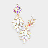 Crystal Marquise Cluster Drop Evening Earrings - Madeline Love - Flyclothing LLC