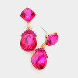 Marquise Crystal Teardrop Dangle Evening Earrings - Madeline Love - Flyclothing LLC