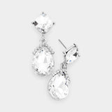 Marquise Crystal Teardrop Dangle Evening Earrings - Madeline Love - Flyclothing LLC