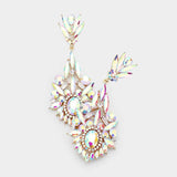 Crystal Rhinestone Statement Evening Earrings - Madeline Love - Flyclothing LLC