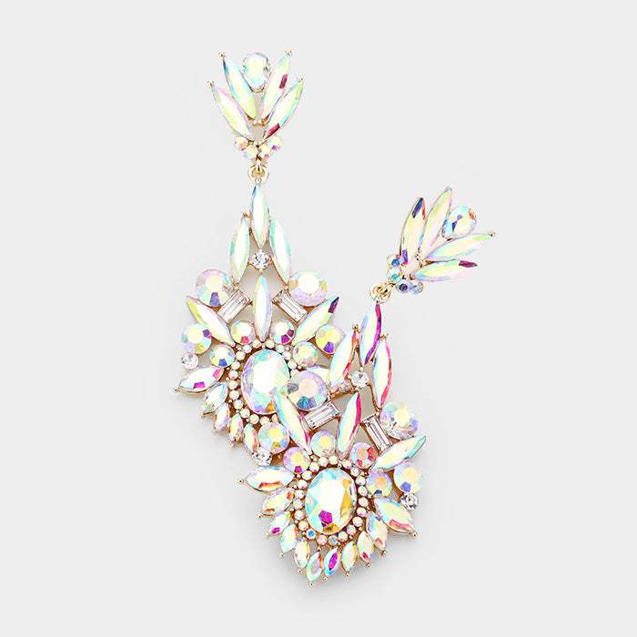 Crystal Rhinestone Statement Evening Earrings - Madeline Love - Flyclothing LLC