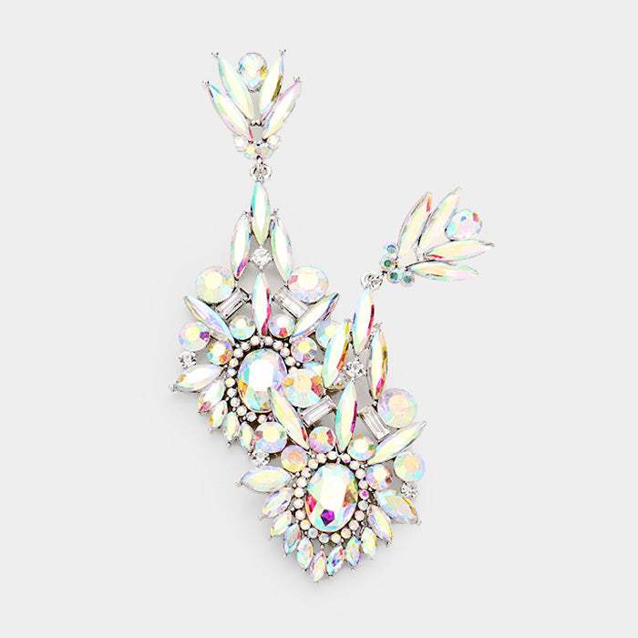 Crystal Rhinestone Statement Evening Earrings - Madeline Love - Flyclothing LLC