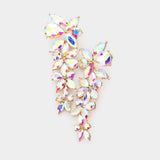 Floral Multi Stone Evening Earrings - Madeline Love - Flyclothing LLC
