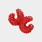 Curved Rhinestone Pave Evening Stud Earrings - Madeline Love - Flyclothing LLC