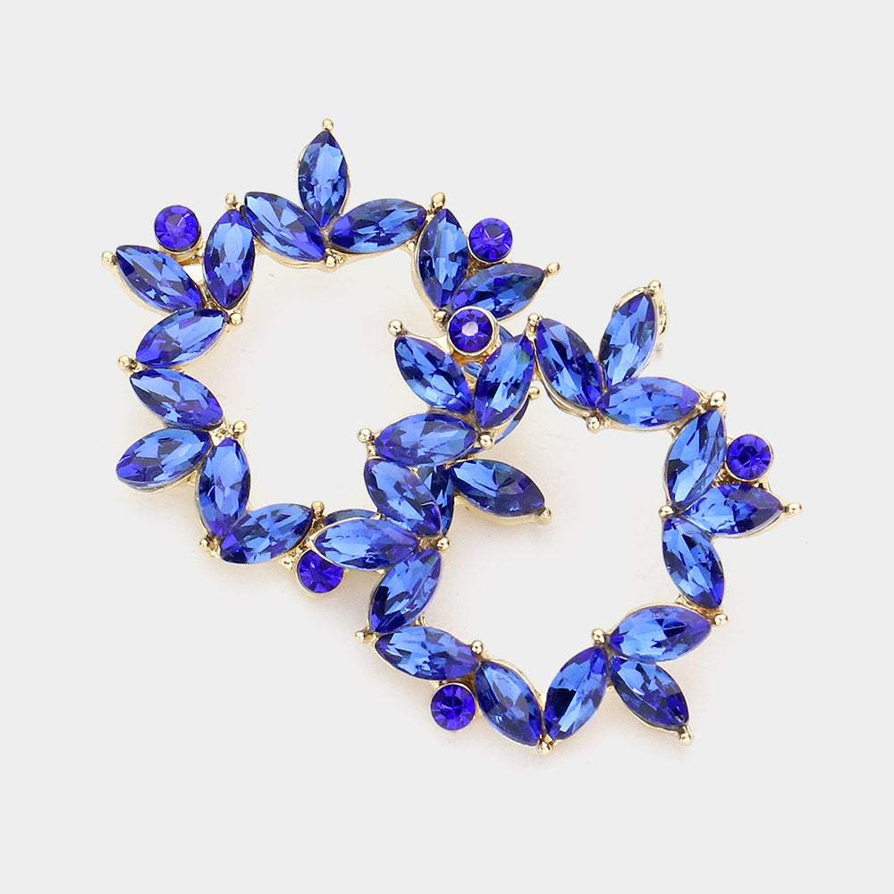 Marquise Stone Cluster Evening Earrings - Madeline Love - Flyclothing LLC