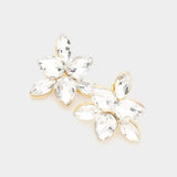Marquise Teardrop Stone Cluster Evening Stud Earrings - Madeline Love - Flyclothing LLC