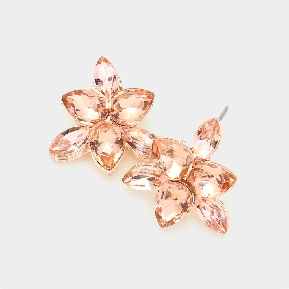 Marquise Teardrop Stone Cluster Evening Stud Earrings - Madeline Love - Flyclothing LLC