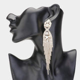 Rhinestone Long Drop Statement Evening Earrings - Madeline Love - Flyclothing LLC