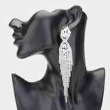 Rhinestone Long Drop Statement Evening Earrings - Madeline Love - Flyclothing LLC