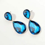 Glass Crystal Teardrop Evening Earrings - Madeline Love - Flyclothing LLC