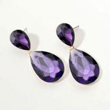 Glass Crystal Teardrop Evening Earrings - Madeline Love - Flyclothing LLC
