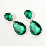 Glass Crystal Teardrop Evening Earrings - Madeline Love - Flyclothing LLC