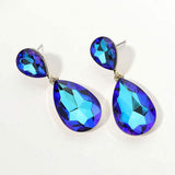 Glass Crystal Teardrop Evening Earrings - Madeline Love - Flyclothing LLC