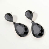 Glass Crystal Teardrop Evening Earrings - Madeline Love - Flyclothing LLC
