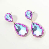 Glass Crystal Teardrop Evening Earrings - Madeline Love - Flyclothing LLC