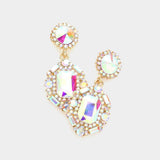 Emerald Cut Crystal Evening Earrings - Madeline Love - Flyclothing LLC