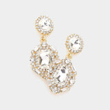 Emerald Cut Crystal Evening Earrings - Madeline Love - Flyclothing LLC