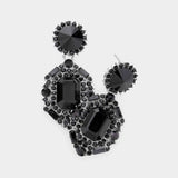 Emerald Cut Crystal Evening Earrings - Madeline Love - Flyclothing LLC