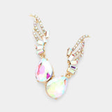 Teardrop Stone Dangle Evening Earrings - Madeline Love - Flyclothing LLC