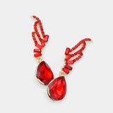 Teardrop Stone Dangle Evening Earrings - Madeline Love - Flyclothing LLC