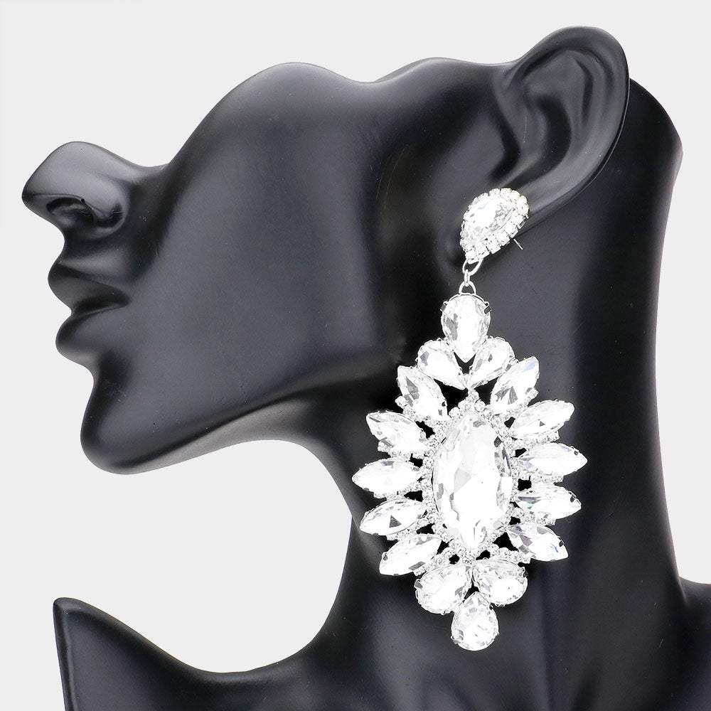 Marquise Stone Centered Evening Earrings - Madeline Love - Flyclothing LLC
