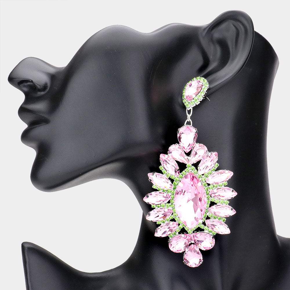 Marquise Stone Centered Evening Earrings - Madeline Love - Flyclothing LLC
