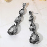 Teardrop Stone Link Dangle Evening Earrings - Madeline Love - Flyclothing LLC