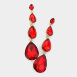 Teardrop Stone Link Dangle Evening Earrings - Madeline Love - Flyclothing LLC