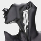 Rhinestone Fringe Evening Earrings - Madeline Love - Flyclothing LLC