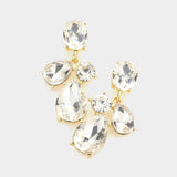 Multi Stone Link Dangle Evening Earrings - Madeline Love - Flyclothing LLC