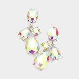 Multi Stone Link Dangle Evening Earrings - Madeline Love - Flyclothing LLC