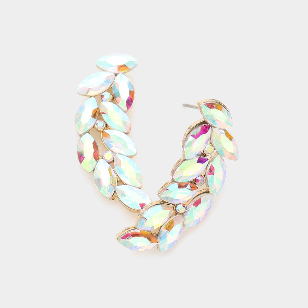 Marquise Stone Cluster Evening Earrings - Madeline Love - Flyclothing LLC