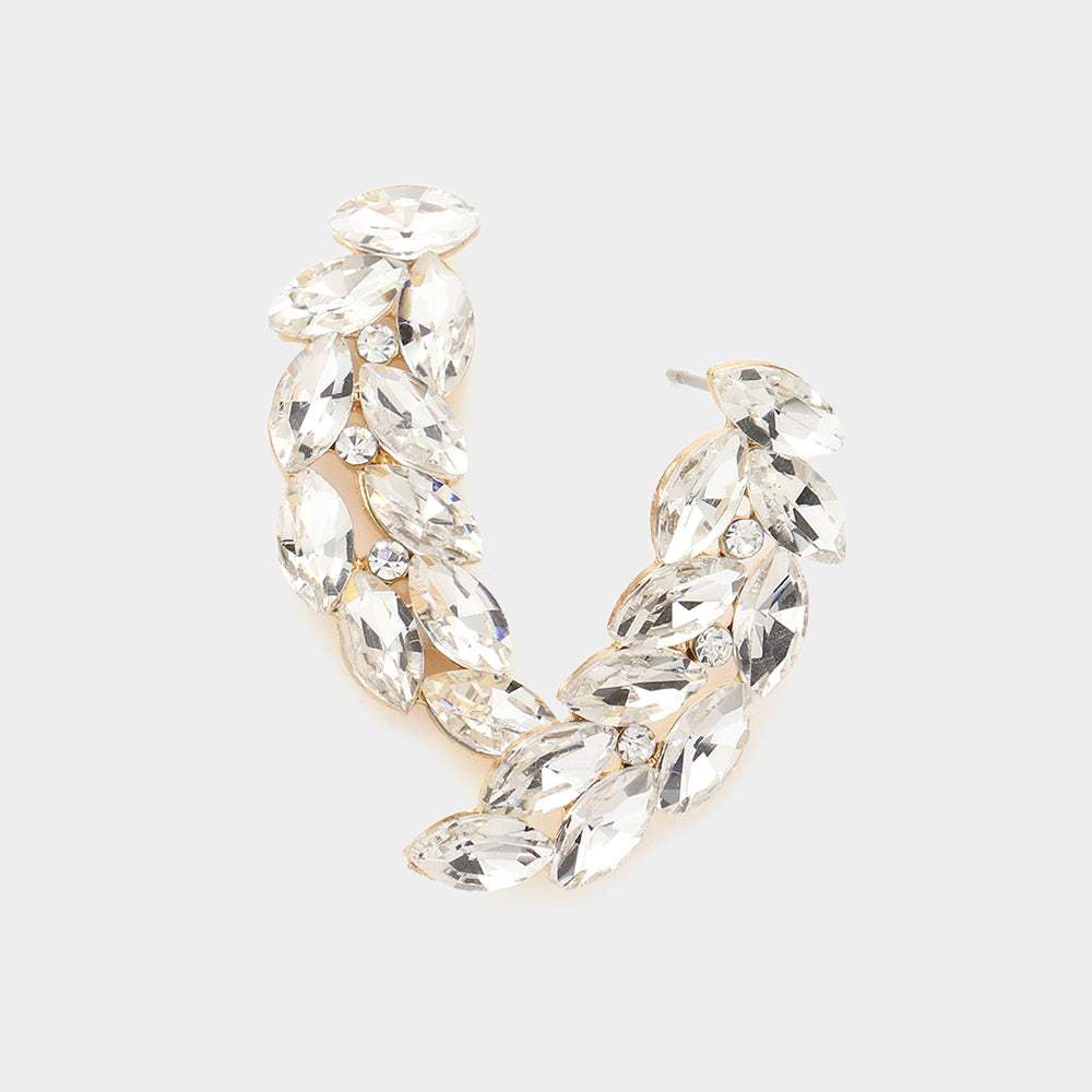 Marquise Stone Cluster Evening Earrings - Madeline Love - Flyclothing LLC