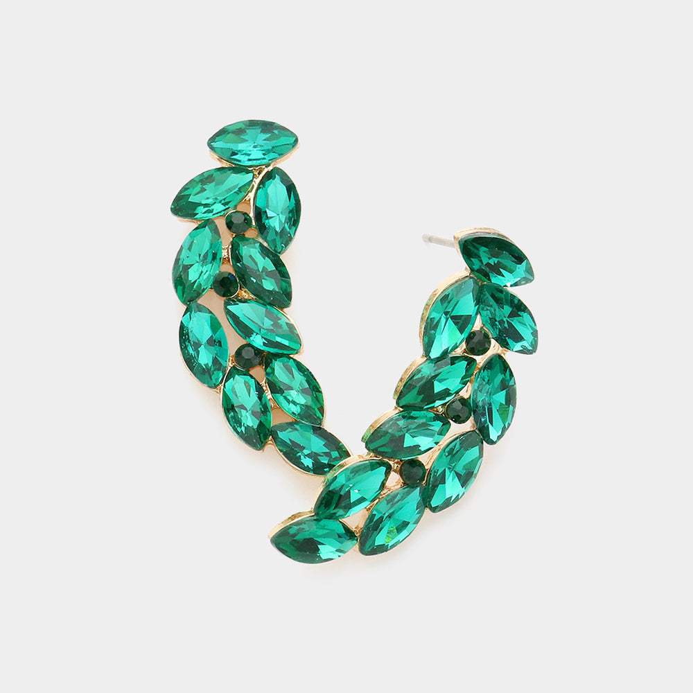 Marquise Stone Cluster Evening Earrings - Madeline Love - Flyclothing LLC