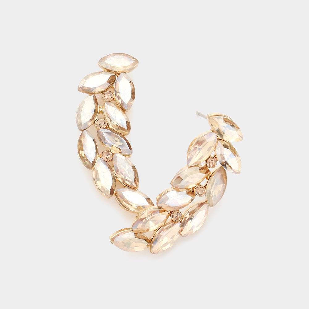 Marquise Stone Cluster Evening Earrings - Madeline Love - Flyclothing LLC